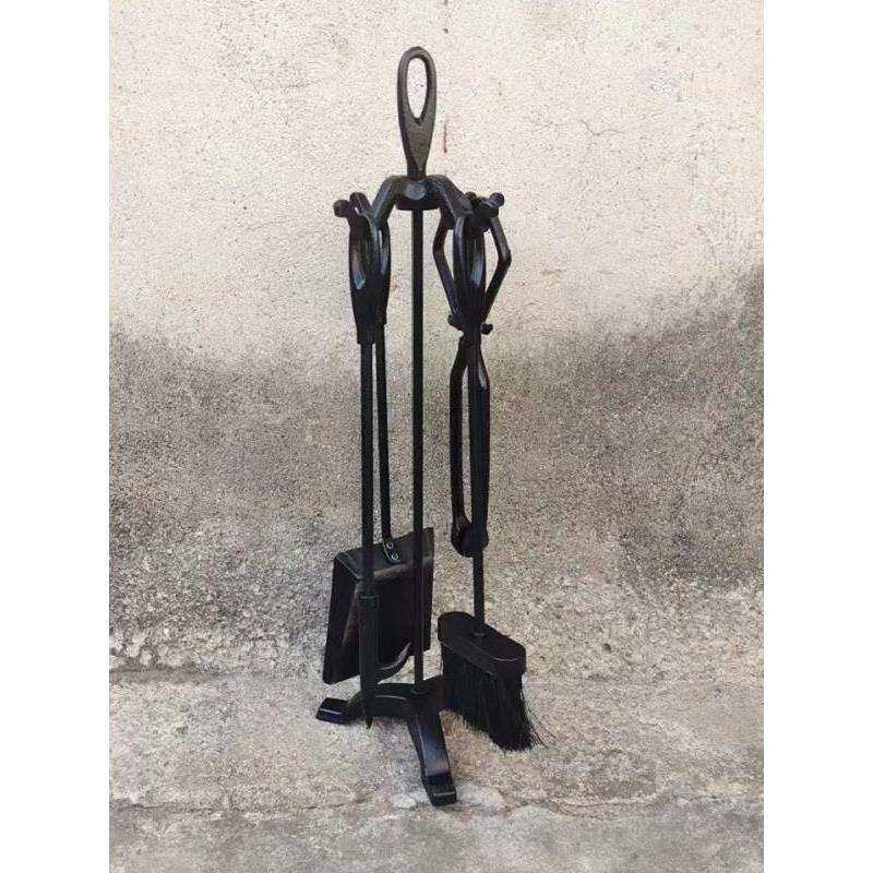 欧式壁炉清灰工具套装铸铁火炉配件火钩火钳架烤炉具清理扫把铲子