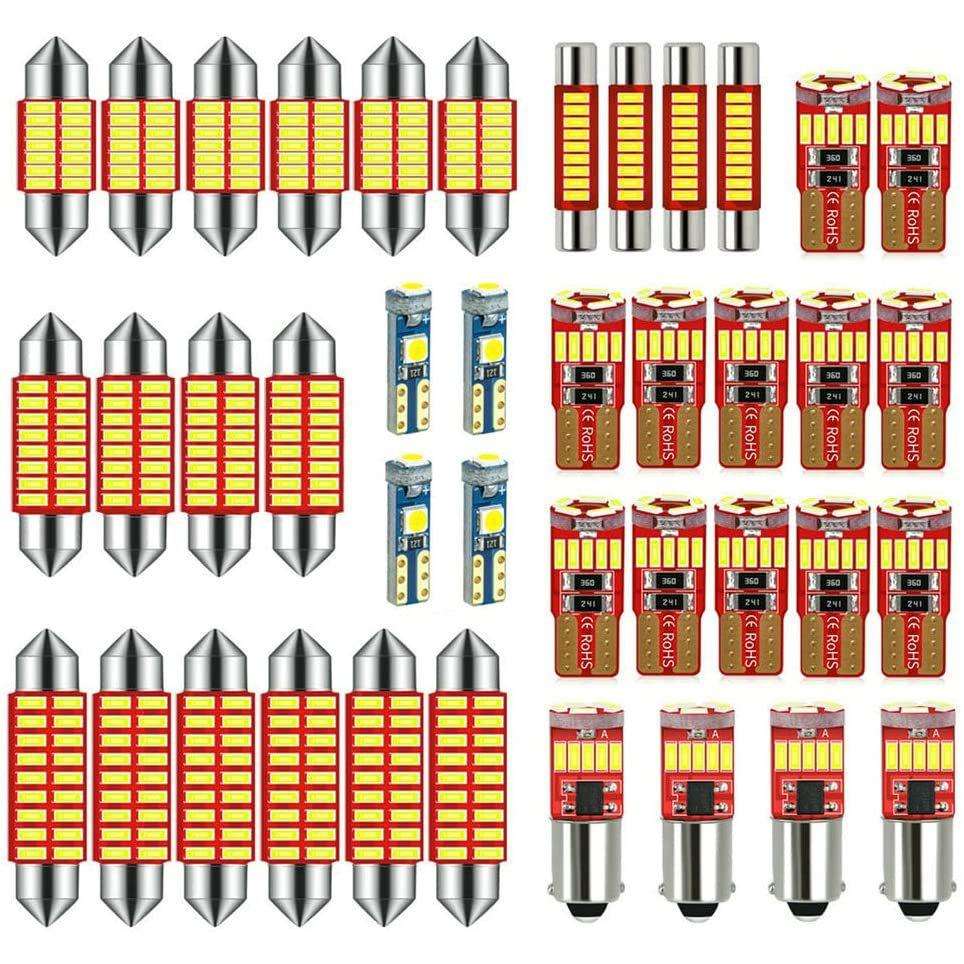 汽车LED组合套装40PCS T10示宽灯31 41MM双尖阅读灯 牌照灯室内灯