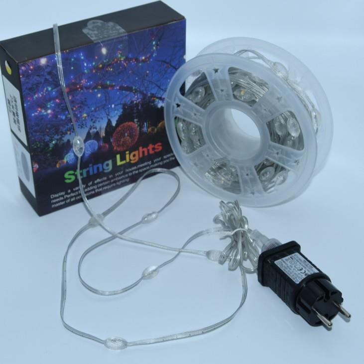 LED露营四彩灯串八功能四彩暖白灯串智能橄榄球造型皮线灯氛围