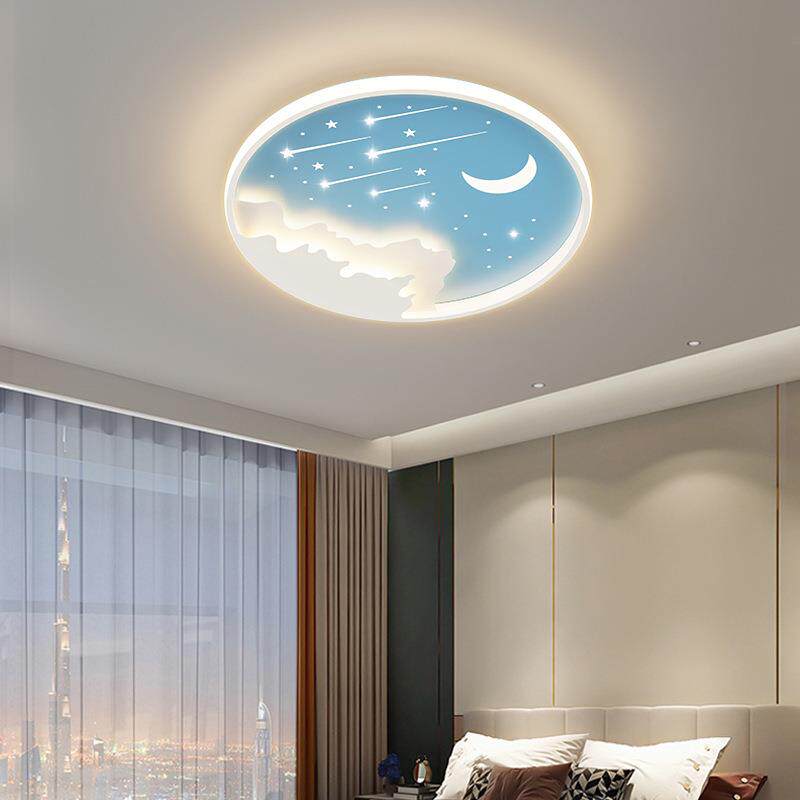 北欧卧室灯创意个性餐厅星月房间灯具流星圆形现代室内LED吸顶灯
