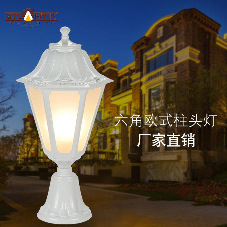 [凯旋照明]柱灯室外庭院别墅花园LED柱灯六角欧式围墙灯