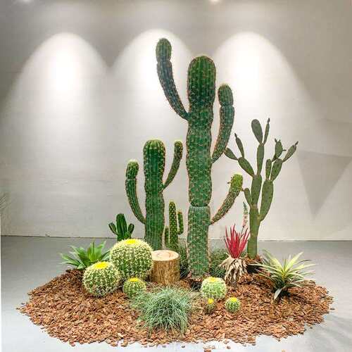 热带大型室内办公室橱窗装饰假绿植组合仙人柱盆栽仿真仙人掌造景