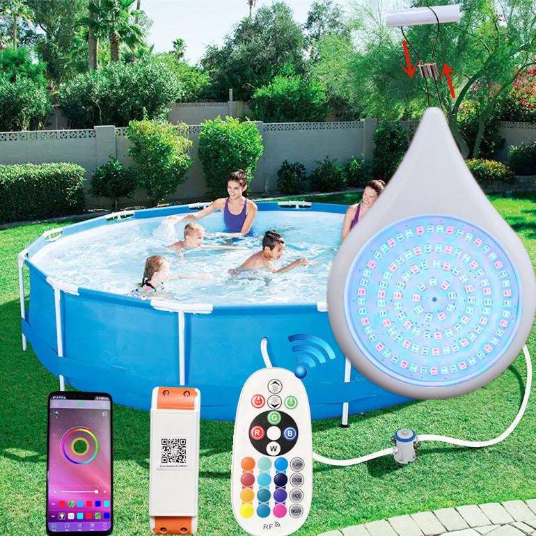 磁吸式泳池灯 帆布泳池 地面简易泳池 25W 50W APP控制+遥控 220V