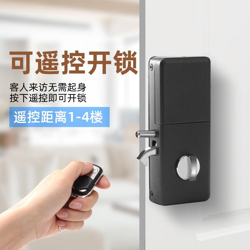 美极L7款铝合金免布线隐形遥控锁暗锁防盗锁智能锁大门木门铁门锁