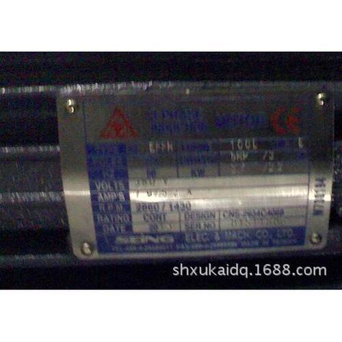 SEING电机AEEF08 90L POLES6 1HP 0.75KW 220/380V