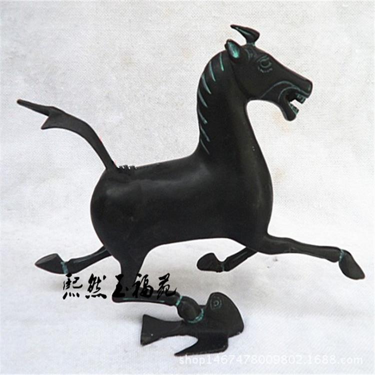 仿古青铜器马踏飞燕摆件复古青铜生肖马收藏品家居装饰工艺品摆件