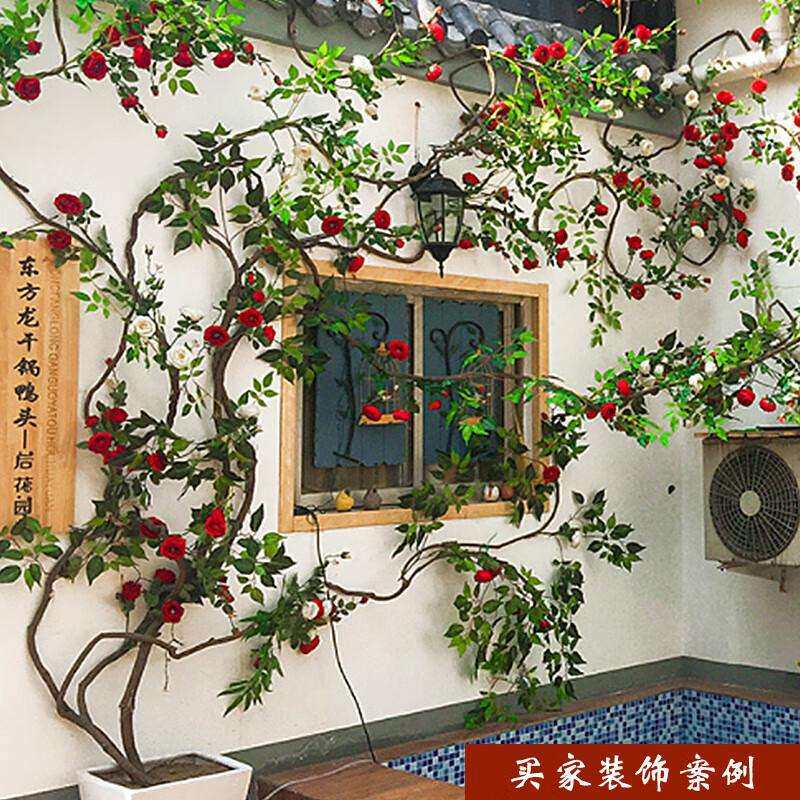 树藤枯藤婚庆装饰红山藤管道仿真藤条葡萄叶藤蔓老藤树枝干假