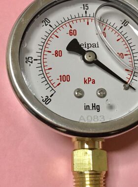 -直0  -真空表P68表- -0N/mm10. 耐震径30in4KAhg螺纹前1pt 负压0