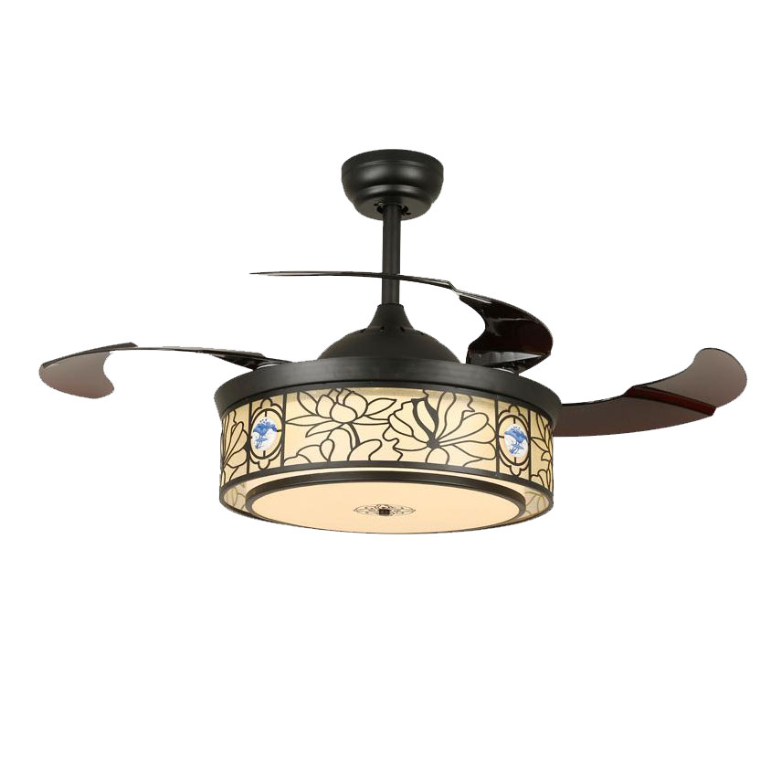 新中式吊灯带电风扇灯家用客厅遥控隐形led吊扇灯卧室饭厅餐厅灯