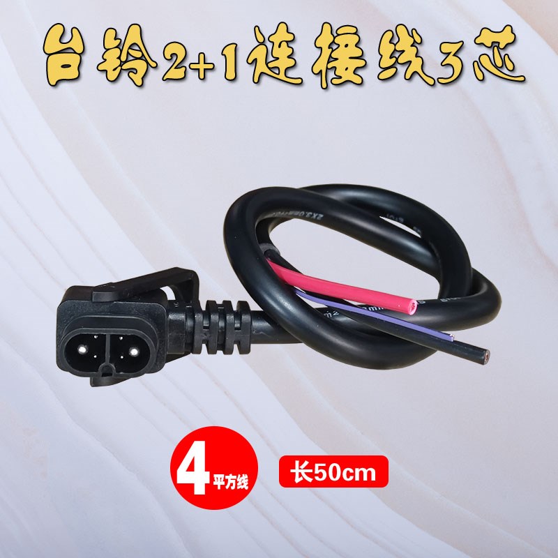 台铃电动车锂电池充电器新国标2+4云插头座转换接头延长电源线48V