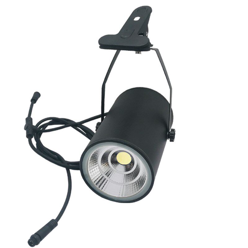 LED防水夹子射灯户外门头招牌免安装带插头可串联夜市摆摊夹子灯