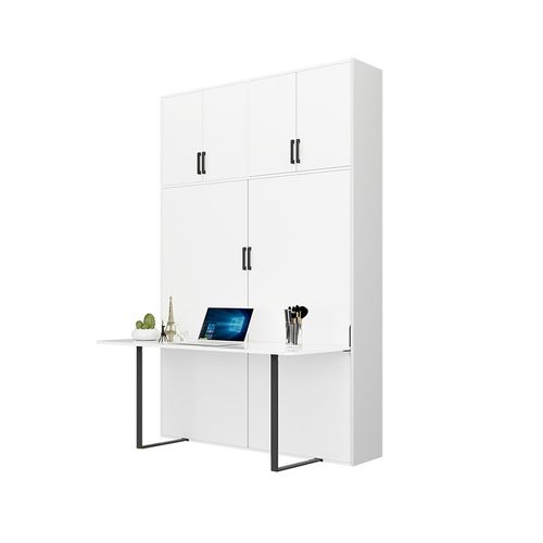 折叠隐形翻板床架壁床墨菲床书房书桌床阳台衣柜一体床内藏下翻床