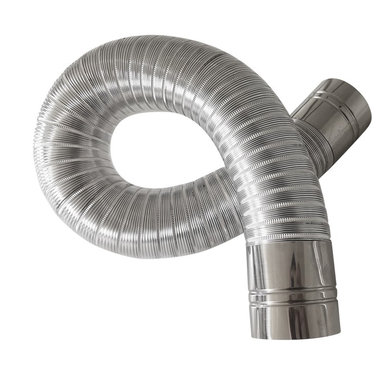 油烟机纯铝排烟排气管耐高温伸缩排风硬管抽烟机金属通风烟道软管
