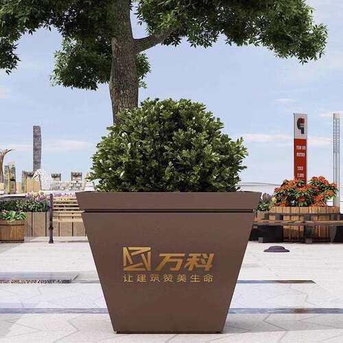 户外成品铁艺花箱市政街道广场不锈钢移动园林花槽组合花树池隔断