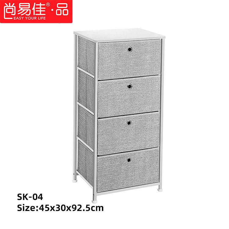 儿童玩具收纳架子布艺可折叠多层铁艺抽屉柜亚马逊梳妆台床头卧室
