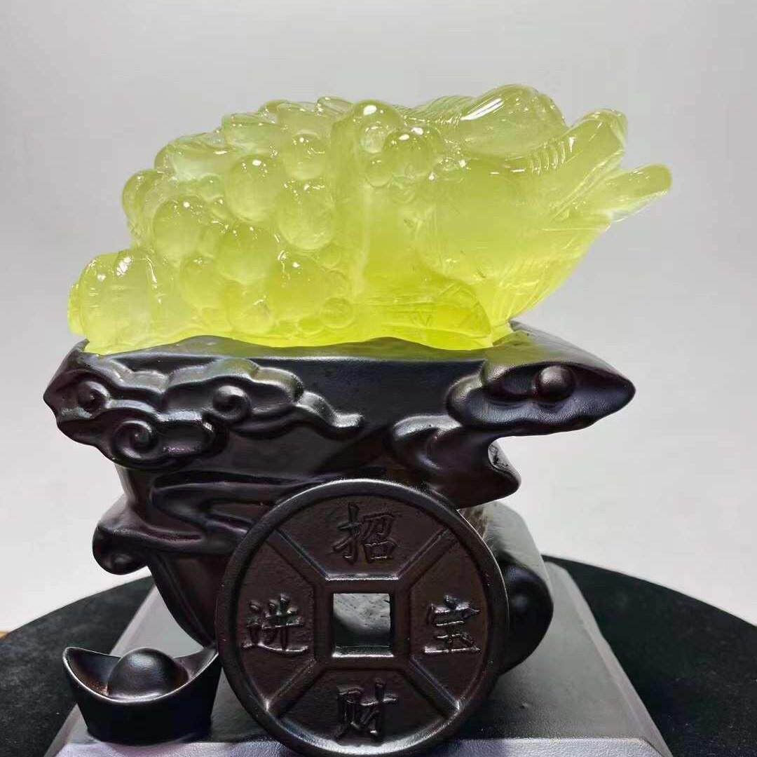 天然黄水晶透体紫黄水晶雕刻白水晶金蟾摆件 金蟾水晶原石摆件
