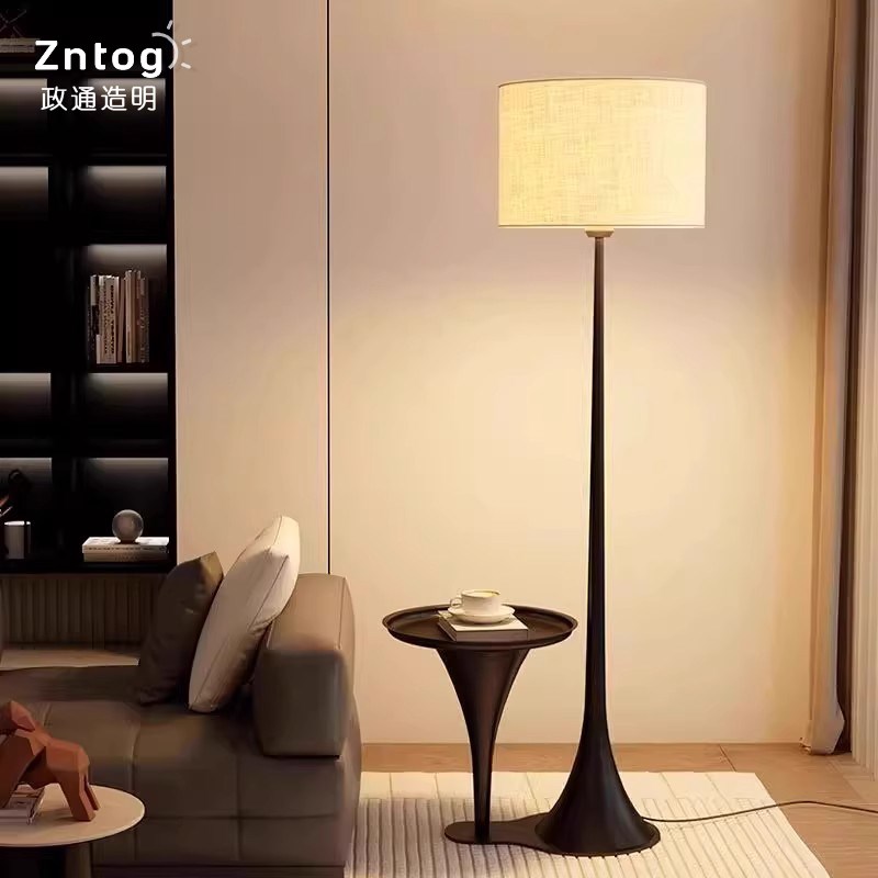 中古风落地灯客厅沙发旁氛围置物灯E卧室书房高级感置物架一体台