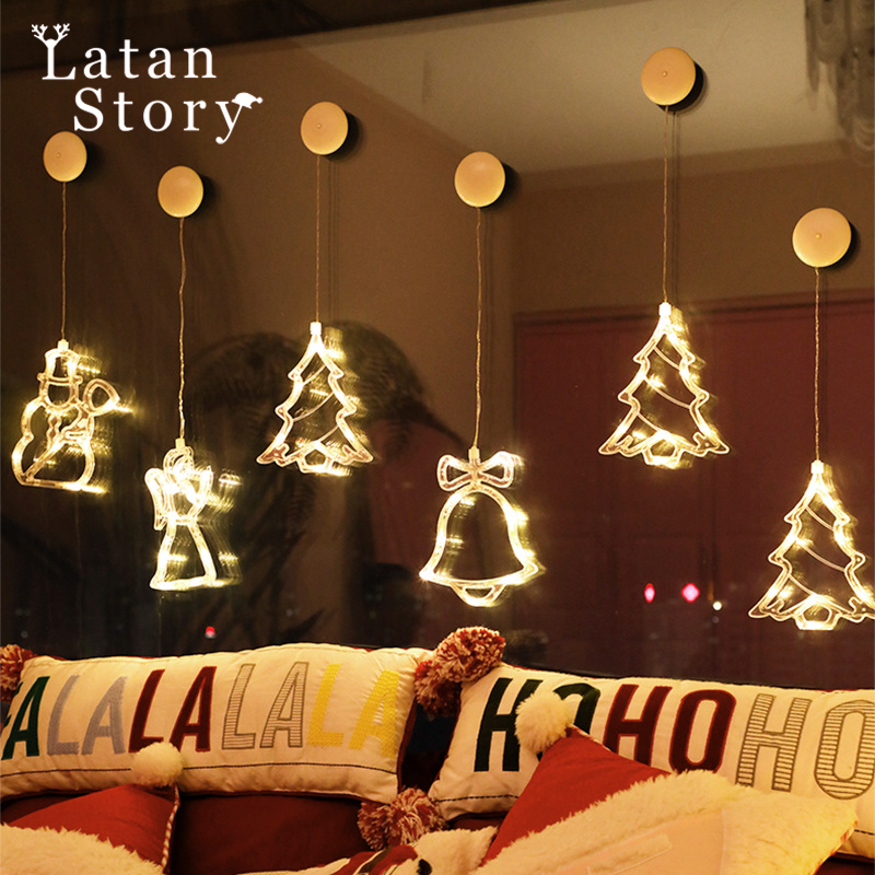 圣诞装饰场景树布置老人节日装扮麋鹿H挂件饰品发光雪花圣诞树摆