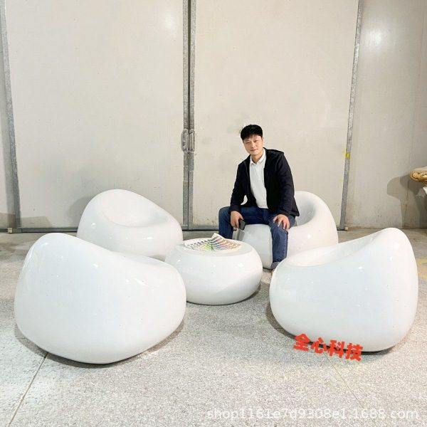 玻璃钢鹅卵石沙发商场庭院公园座椅户外坐凳茶几组合,商业/办公家具,等候椅系列,淘宝优惠券,粉丝福利购,淘宝优惠卷