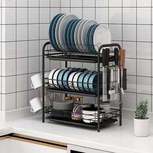 碗架厨房置物架沥水餐具洗放盘子家用碗碟收纳刀架碗柜单层