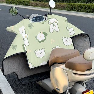 电动车挡风被冬季加绒加厚加宽加大侧翼抗寒保暖三轮车斗篷防风罩