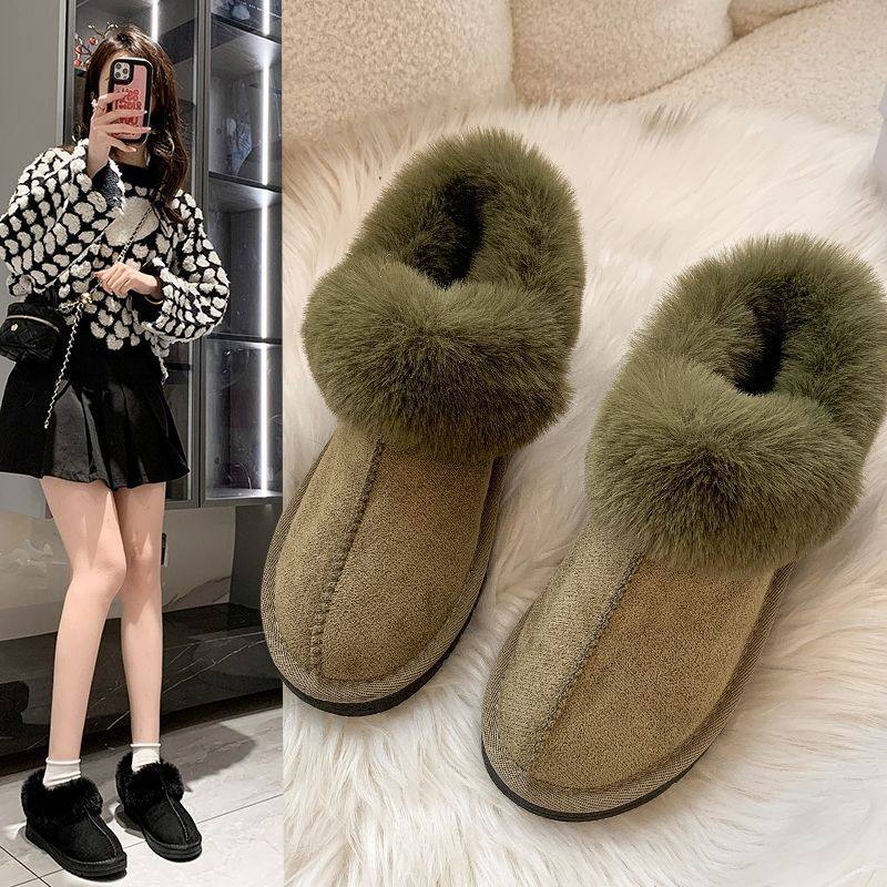 雪地棉靴女2025新款加绒防滑毛毛鞋冬天小短靴网红外穿浅口懒人,女鞋,时尚雪地靴,淘宝优惠券,粉丝福利购,淘宝优惠卷