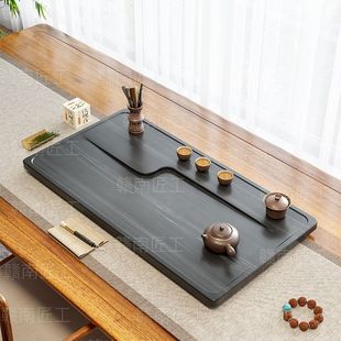 茶盘家用简约天然石材皇庭玉整块石头客厅办公室茶几茶台排水茶海