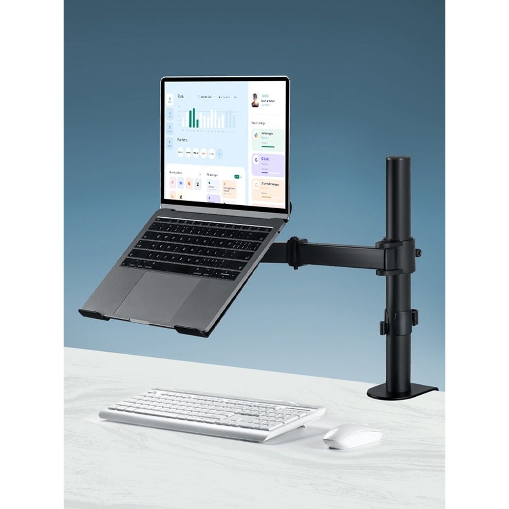 笔记本支架托悬空电脑显示器机械臂升降支撑托架双屏二合一床上用