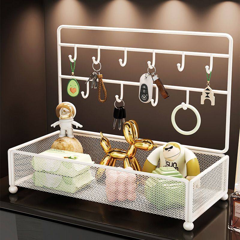 玄关钥匙架门口入户口罩收纳盒鞋柜上装饰置物架桌面挂墙整理挂篮,收纳整理,整理架/置物架/收纳架,淘宝优惠券,粉丝福利购,淘宝优惠卷