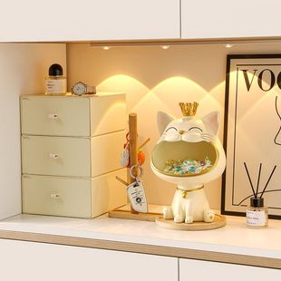 奶油风装饰品摆件入户玄关门口放钥匙收纳口罩收纳盒鞋柜置物架