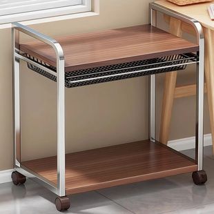 桌边打印机置物架传真机底座托架带轮小推车家用复印机放置柜子