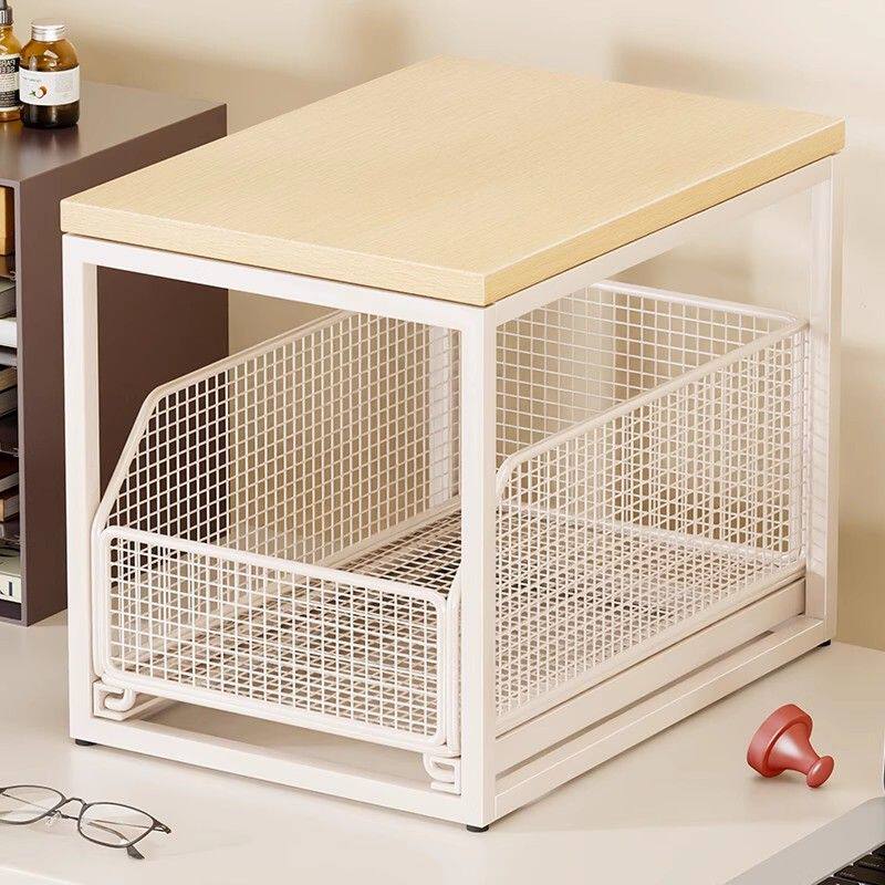 打印机置物架多功能工位桌上抽屉收纳架办公室双层复印机放置架子