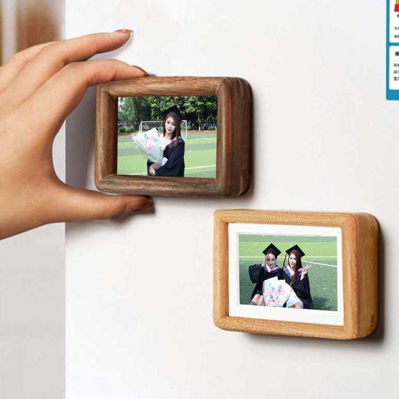 冰箱贴磁吸相框打印照片胡桃木榫卯实木迷你摆台画框diy钉制摆件,家居饰品,冰箱贴,淘宝优惠券,粉丝福利购,淘宝优惠卷
