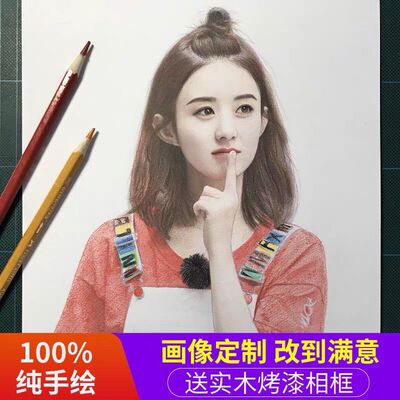 画像钉制真人照片素描代画画手绘肖像画人彩铅画实物头像