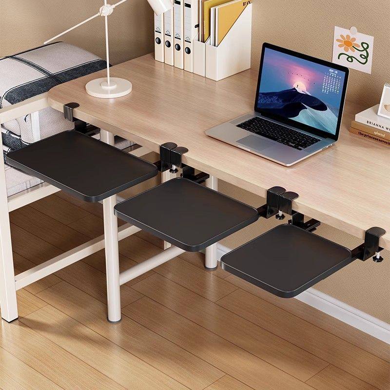 键盘托架宿舍免打孔电脑鼠标收纳架办公室桌面滑轨夹桌下抽屉架托