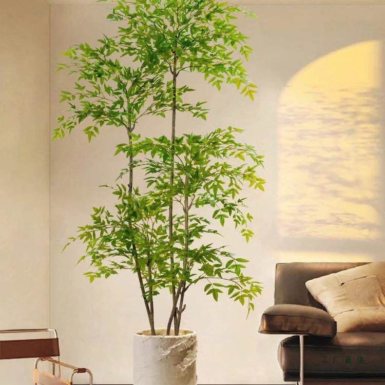 仿真绿植南天竹高端轻奢室内装饰纺织机械配件