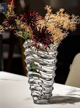 AEMI进口欧式水晶克装饰花摆件捷瓶HBO插花玻璃瓶台面养花