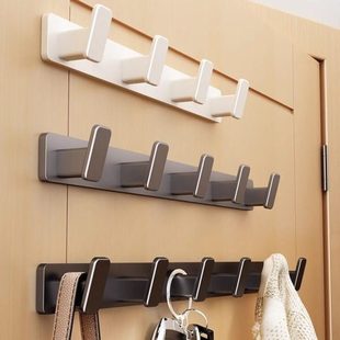 黑色门后挂钩置物架壁挂卫生间粘钩免打孔衣柜勾试衣间墙壁挂衣钩
