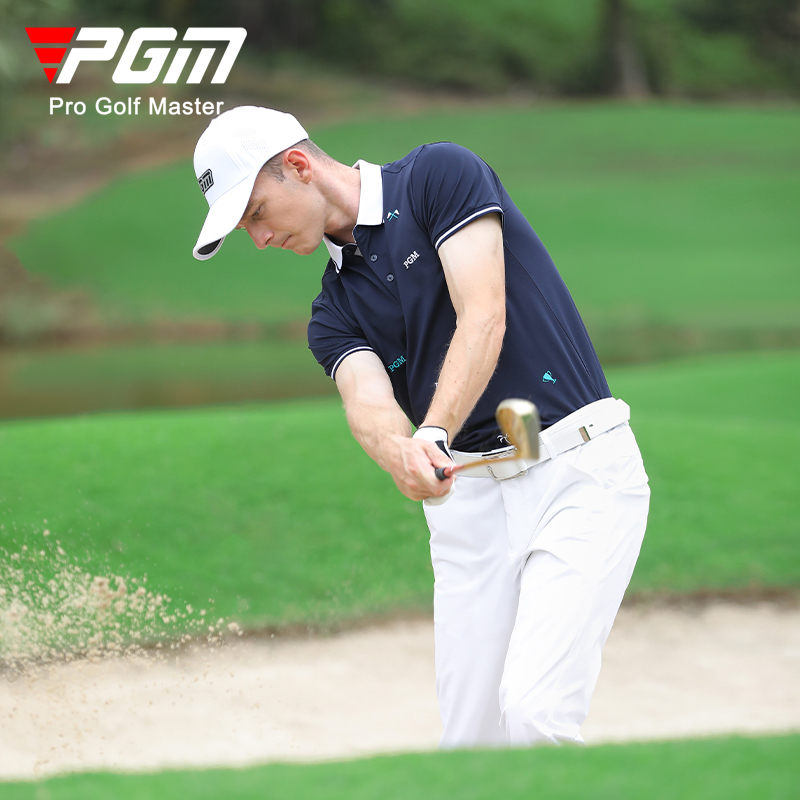 PGM 夏季高尔夫服装男士短袖t恤上衣速干面料男装W衣服polo衫