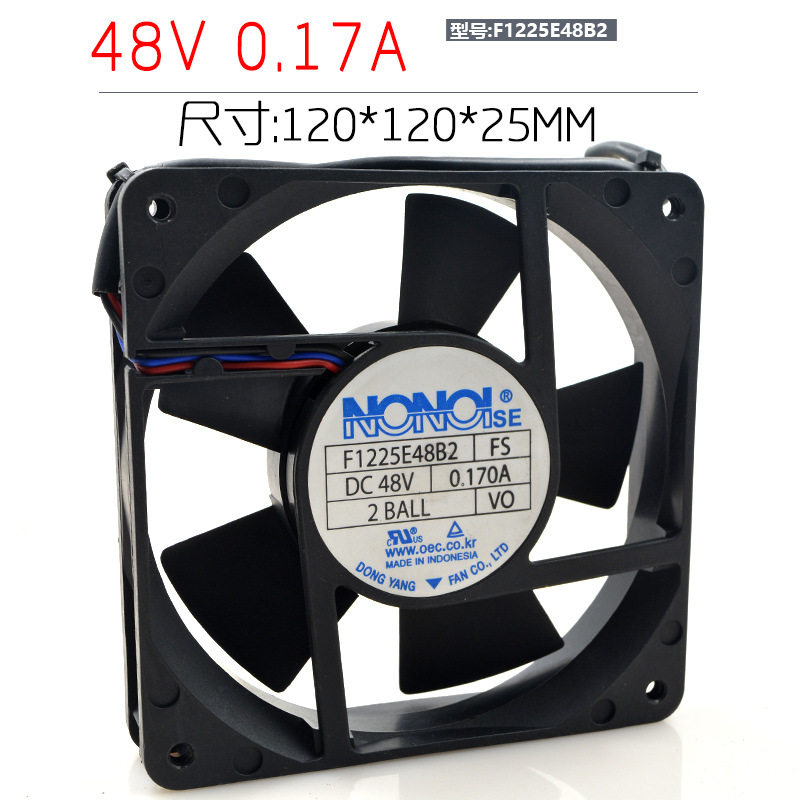 出售NONOISEF1225E48B248V0.17A12CM12025工业电源散热风扇