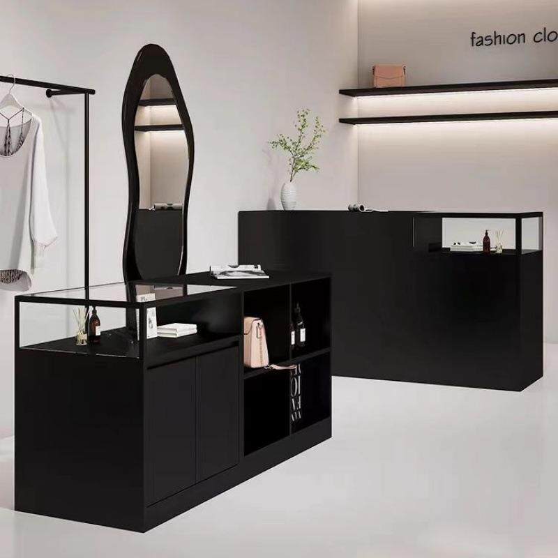 服装店中岛中岛桌展示台展示收银台饰品柜台摆件陈列玻璃吧台