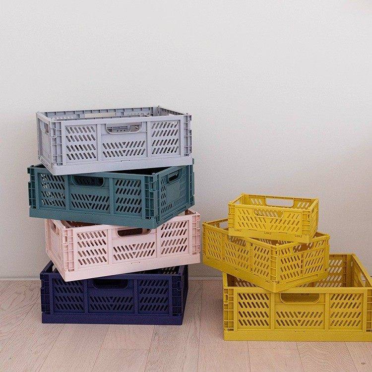 可叠加折叠收纳篮厨房橱柜收纳盒收纳筐桌面零食杂物多功能整理箱