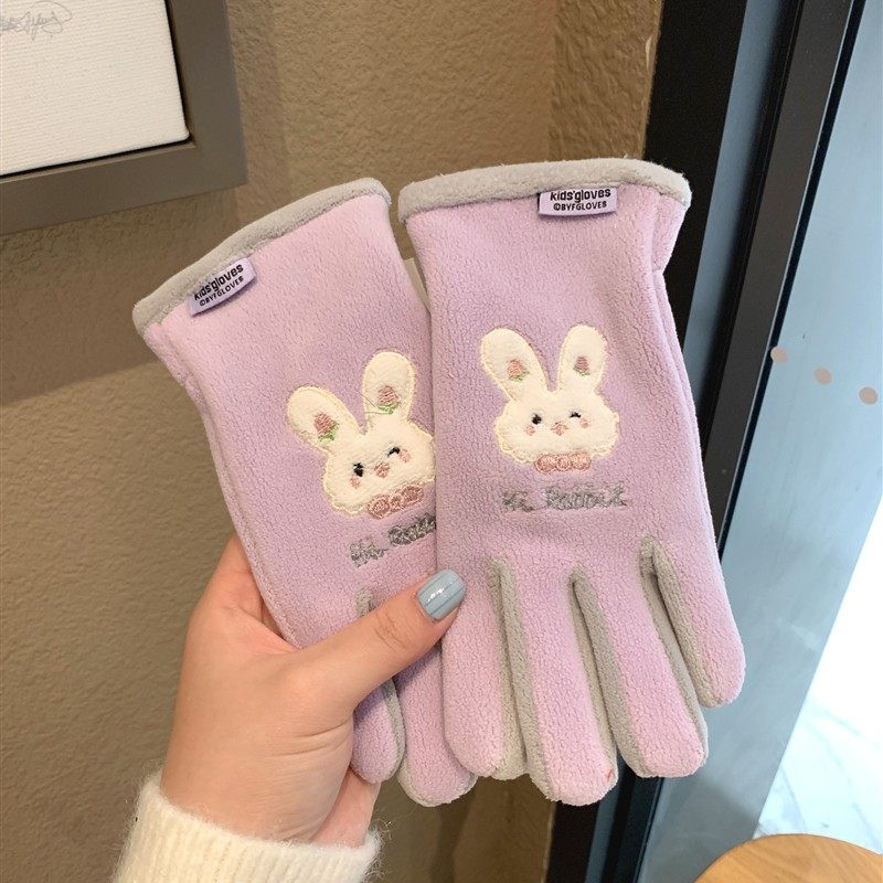 7-13岁儿童手套秋冬季小学生防冻五指保暖防寒男女童骑车加绒薄款