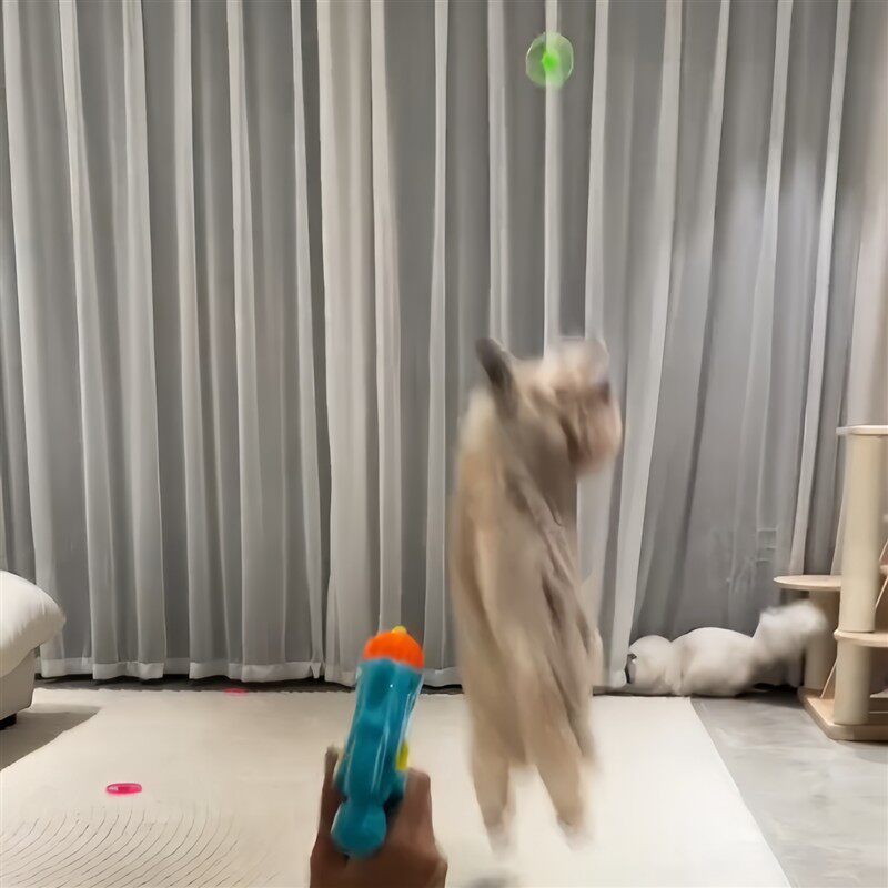 猫狗互动弹射旋转飞盘逗猫棒