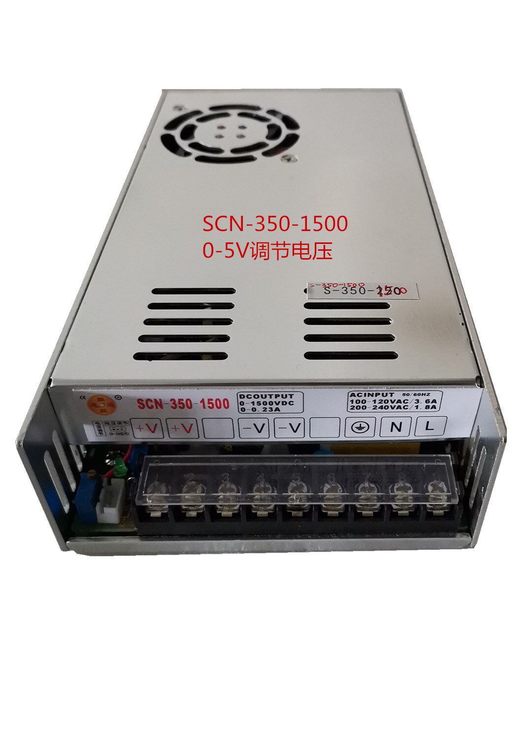 SCN-350-1500AC220V输入1500V0.23A可调电压恒流350W直流电源