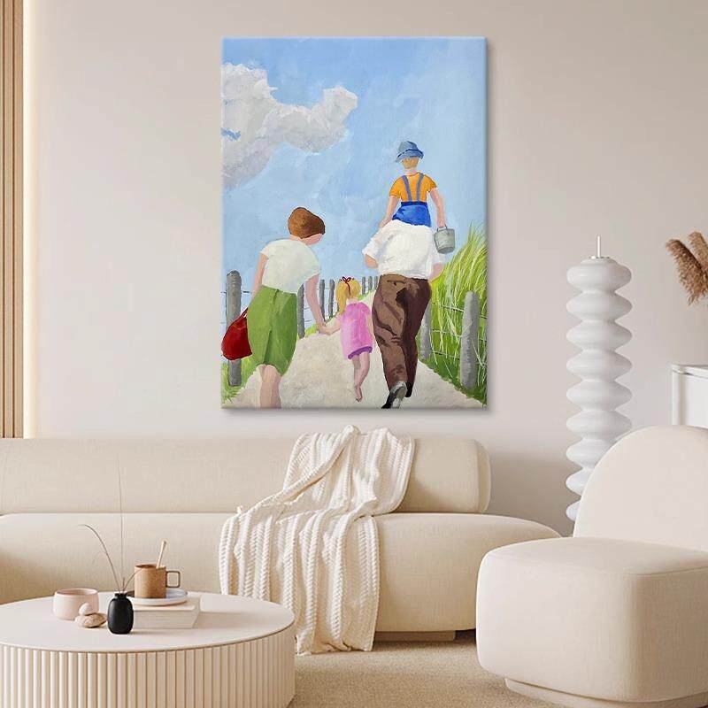 客厅沙发小众艺术壁画 餐厅玄关竖版卧室装饰画卡通人物床头挂画