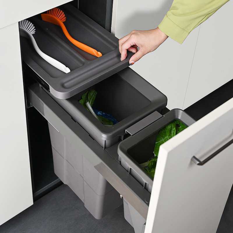 橱柜嵌入式垃圾桶厨房隐藏分类清洁桶抽拉式垃圾桶带盖,3C数码配件,USB灯,淘宝优惠券,粉丝福利购,淘宝优惠卷