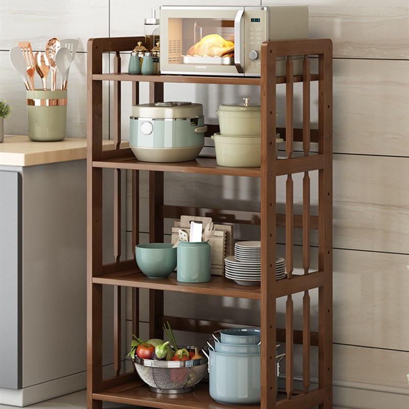 厨房置物架多层落地微波炉架多功能烤箱架子锅架储V物架客厅收纳