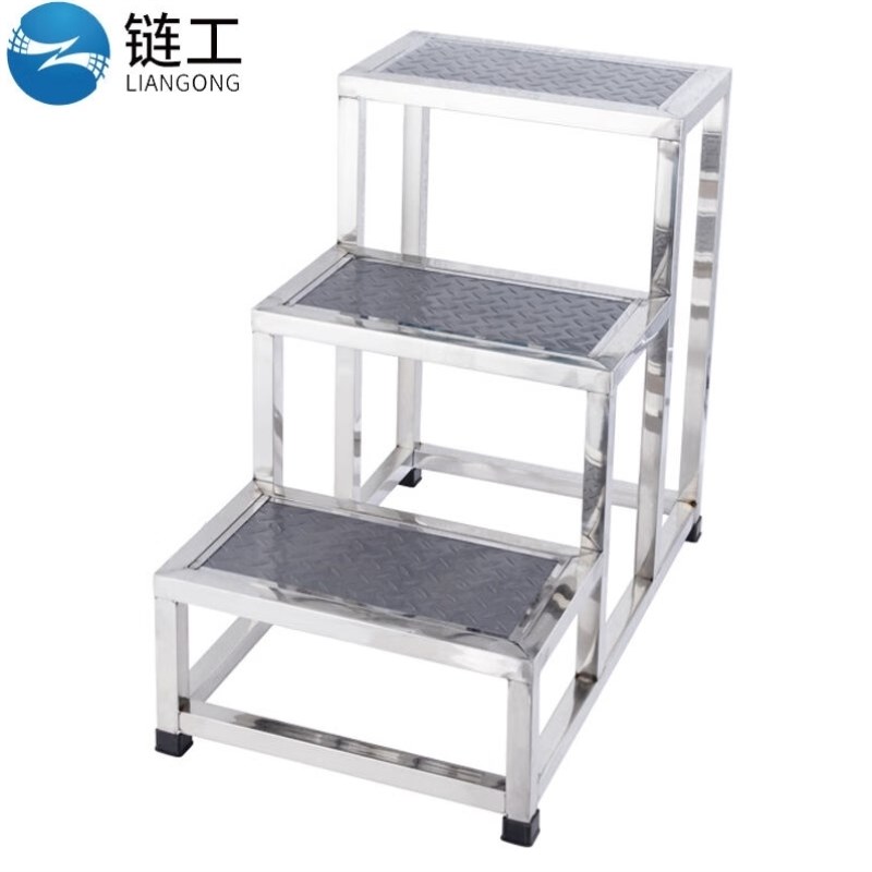 炼工脚踏凳e不锈钢台阶梯凳三层检查增高凳脚踩凳三层大号脚踏凳4