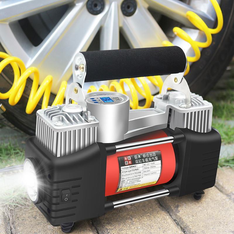 家车两用220v12v汽车载充气泵双缸 家用小车轮胎打气便携式多功能